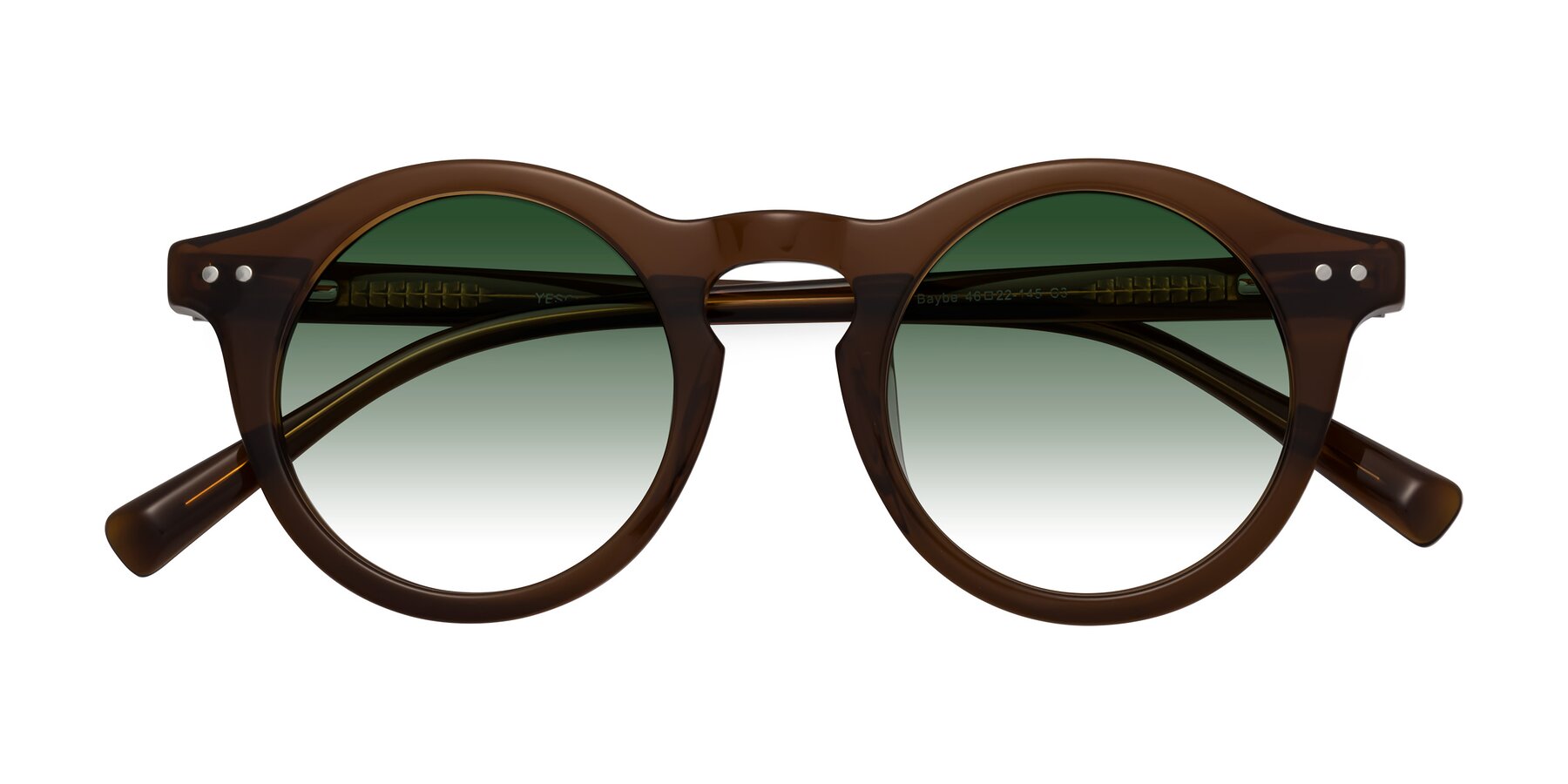 Folded Front of Baybe in Brown with Green Gradient Lenses