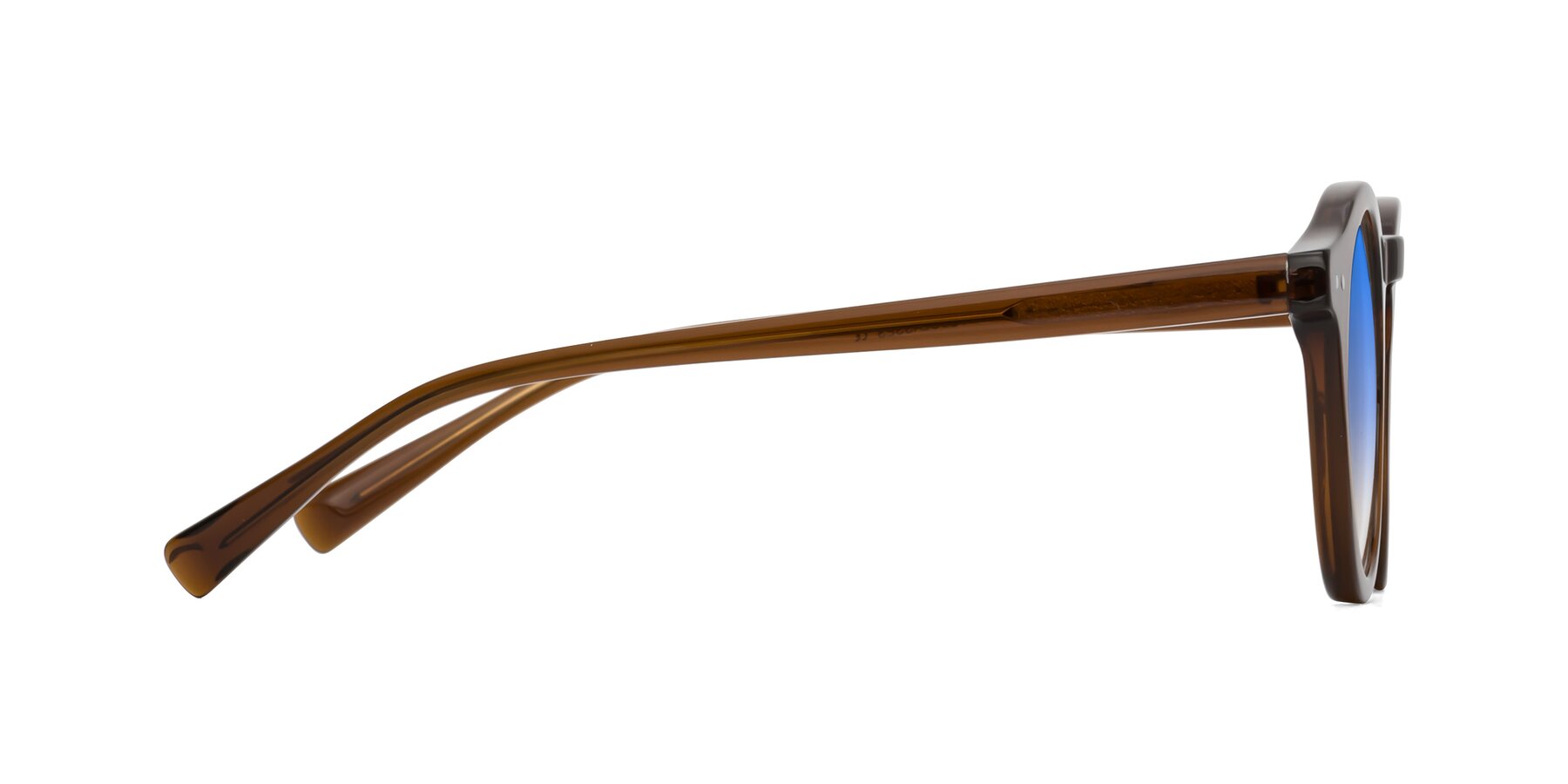 Side of Baybe in Brown with Blue Gradient Lenses