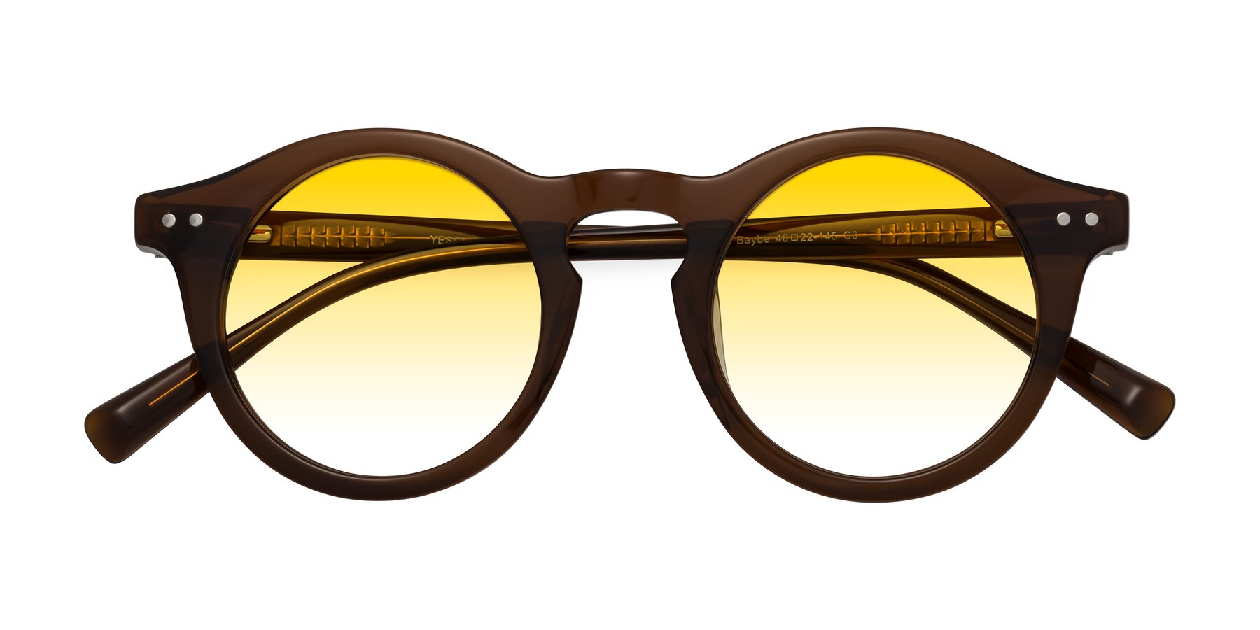 Folded Front of Baybe in Brown with Yellow Gradient Lenses