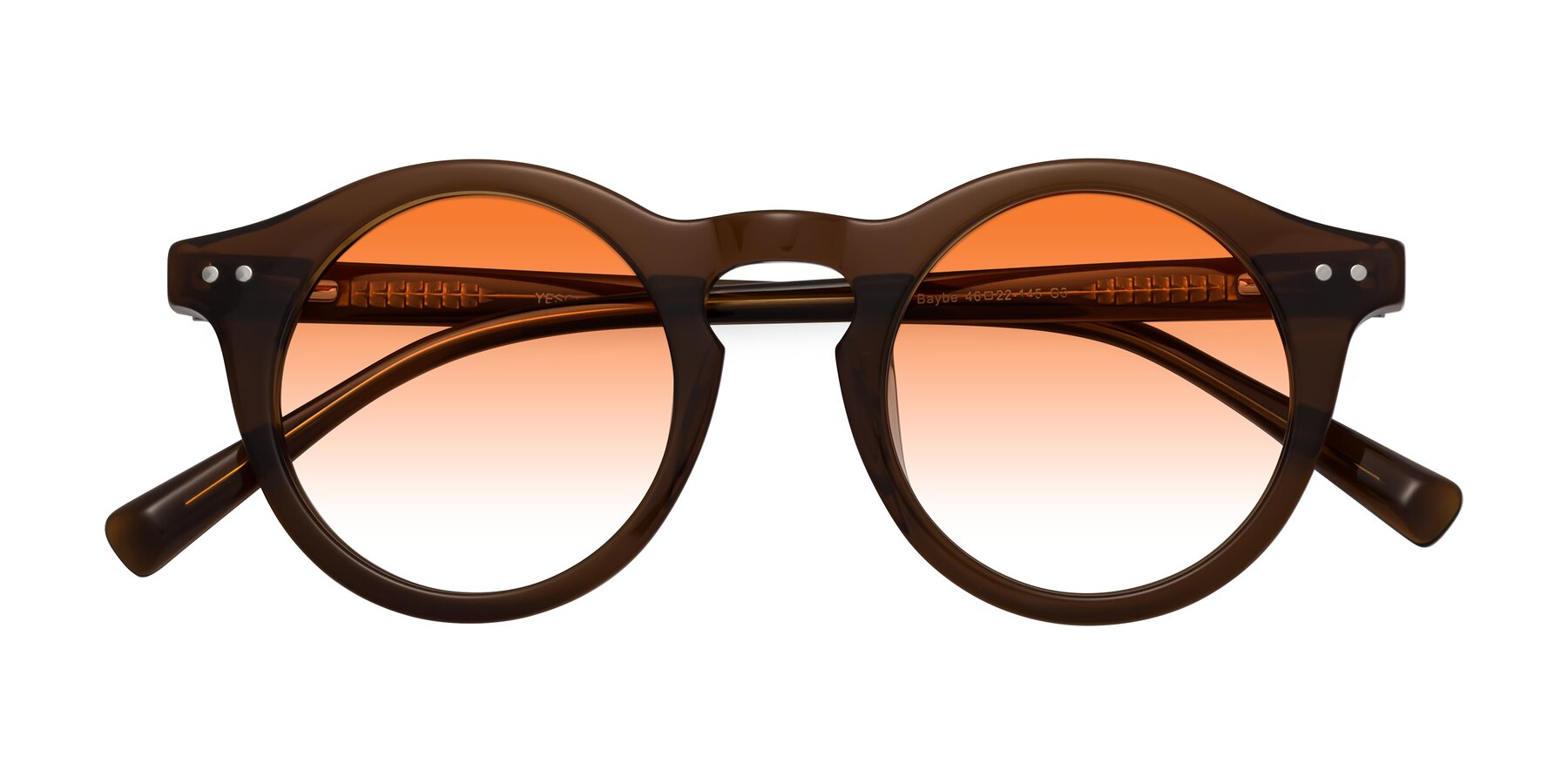 Folded Front of Baybe in Brown with Orange Gradient Lenses