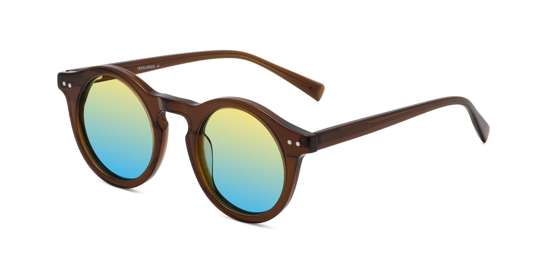 Angle of Baybe in Brown with Yellow / Blue Gradient Lenses