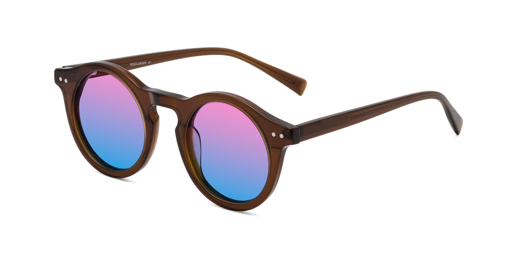 Angle of Baybe in Brown with Pink / Blue Gradient Lenses