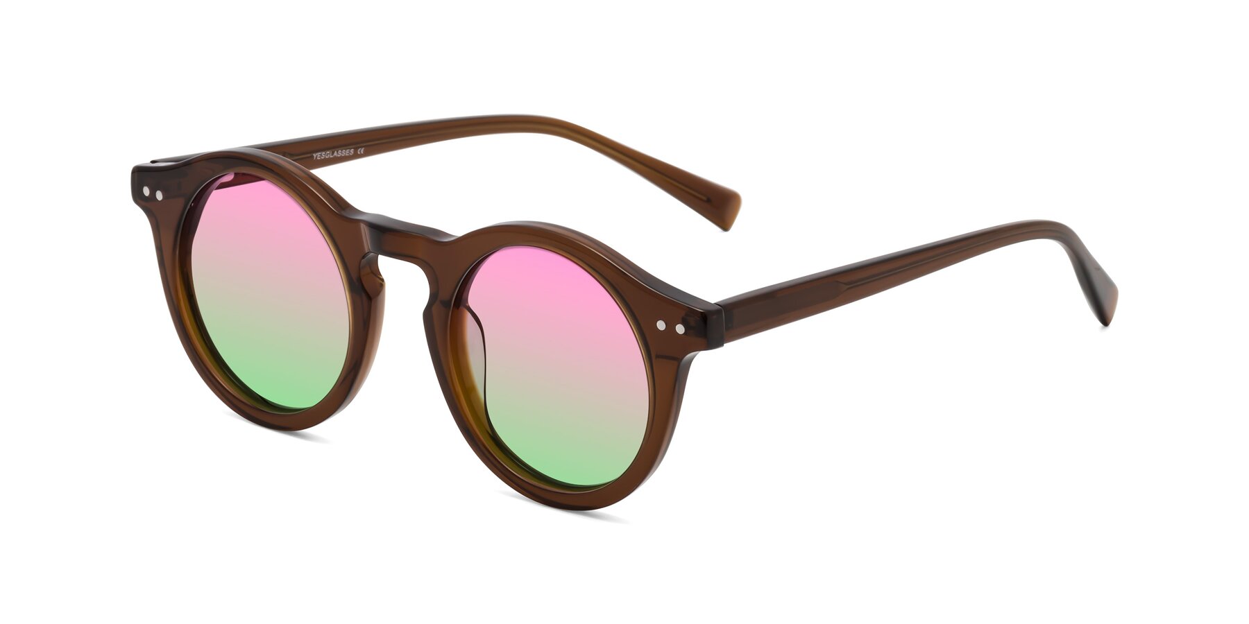 Angle of Baybe in Brown with Pink / Green Gradient Lenses