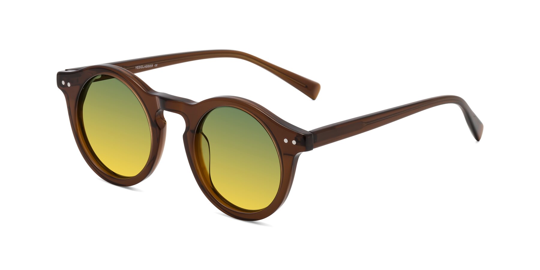 Angle of Baybe in Brown with Green / Yellow Gradient Lenses