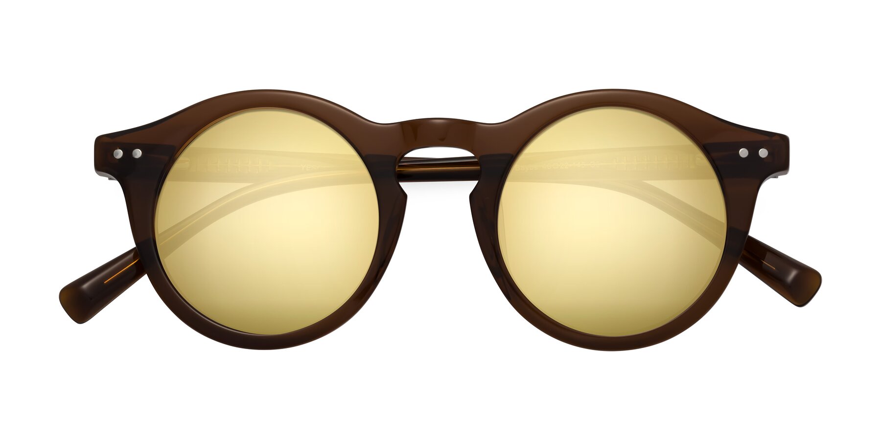 Folded Front of Baybe in Brown with Gold Mirrored Lenses