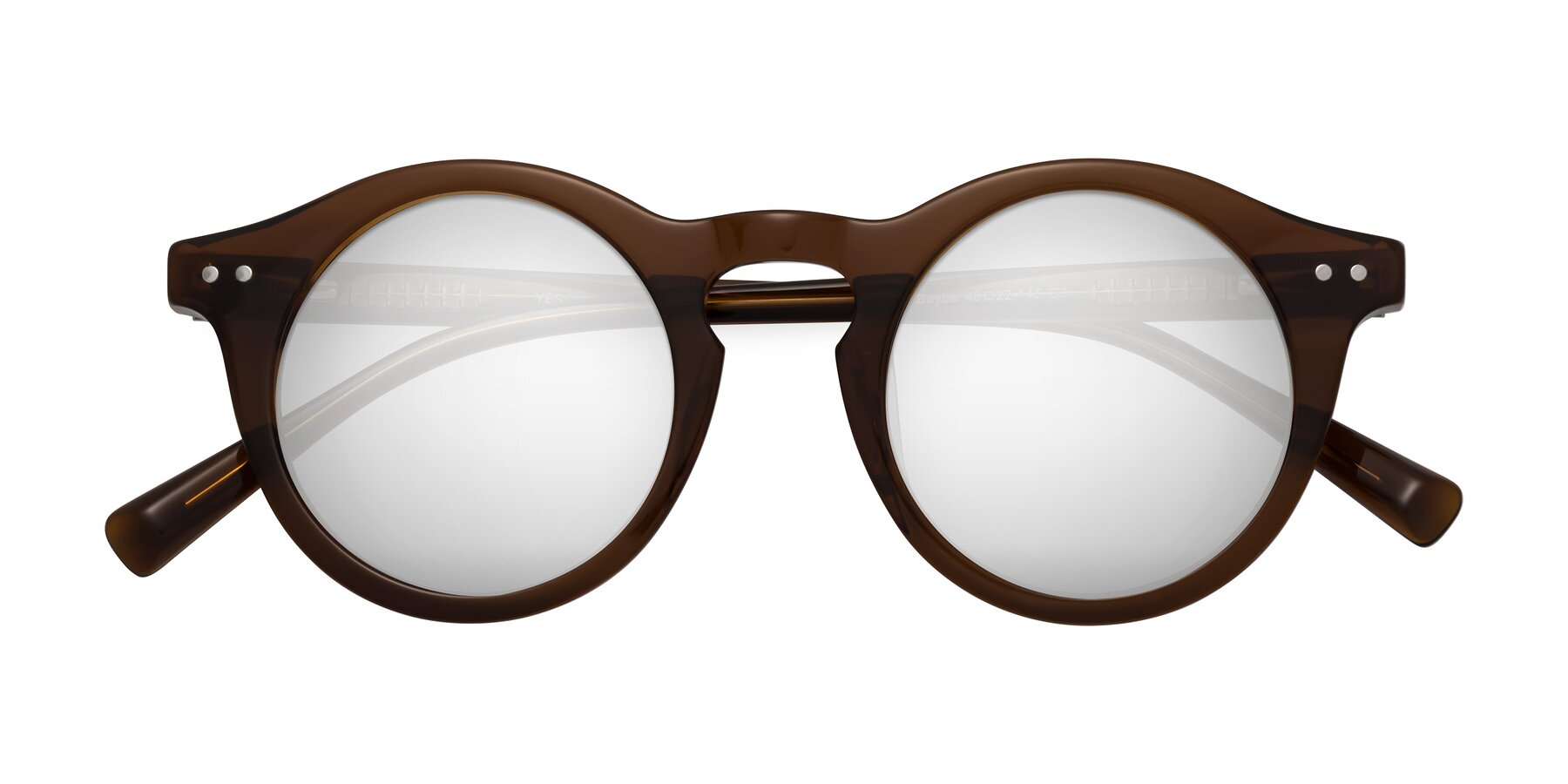 Folded Front of Baybe in Brown with Silver Mirrored Lenses