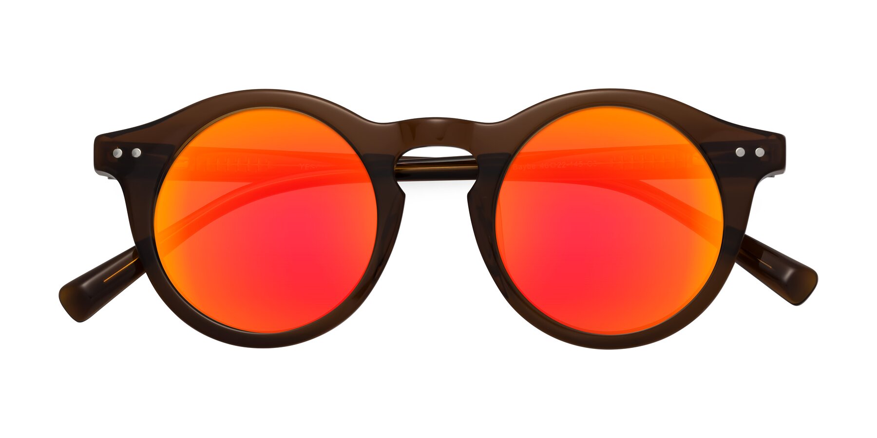 Folded Front of Baybe in Brown with Red Gold Mirrored Lenses