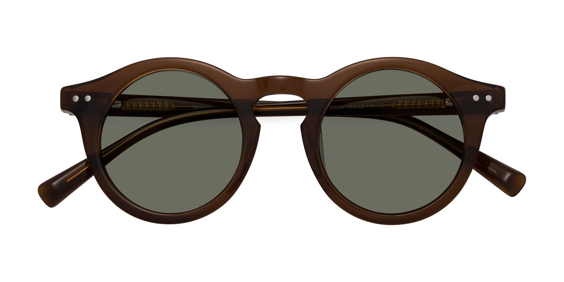 Folded Front of Baybe in Brown with Gray Polarized Lenses