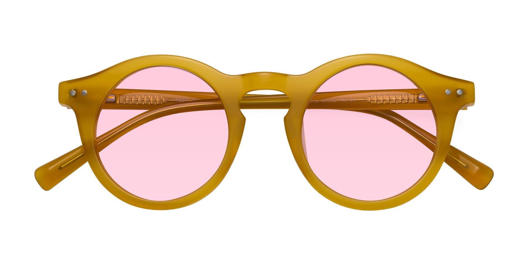 Folded Front of Baybe in Honey with Light Pink Tinted Lenses