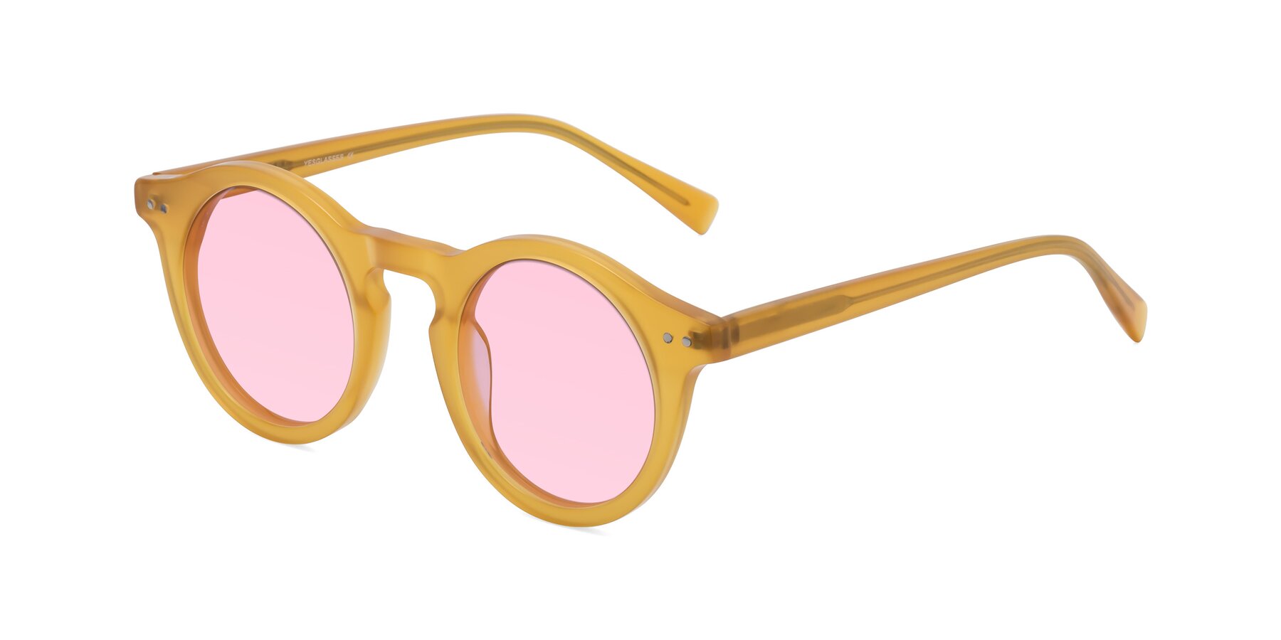 Angle of Baybe in Honey with Light Pink Tinted Lenses