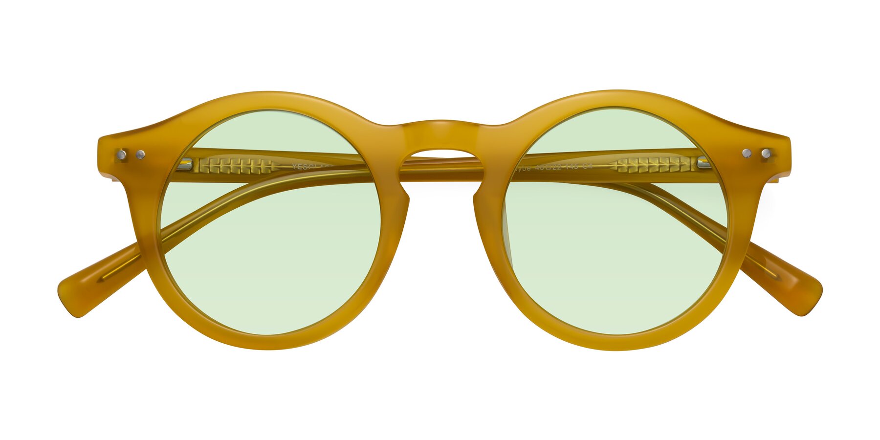 Folded Front of Baybe in Honey with Light Green Tinted Lenses