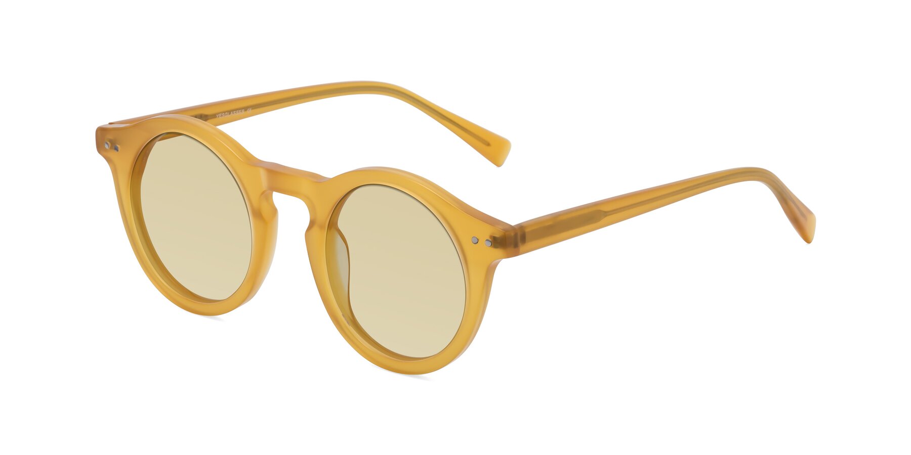 Angle of Baybe in Honey with Light Champagne Tinted Lenses