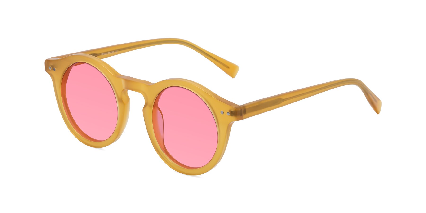 Angle of Baybe in Honey with Pink Tinted Lenses