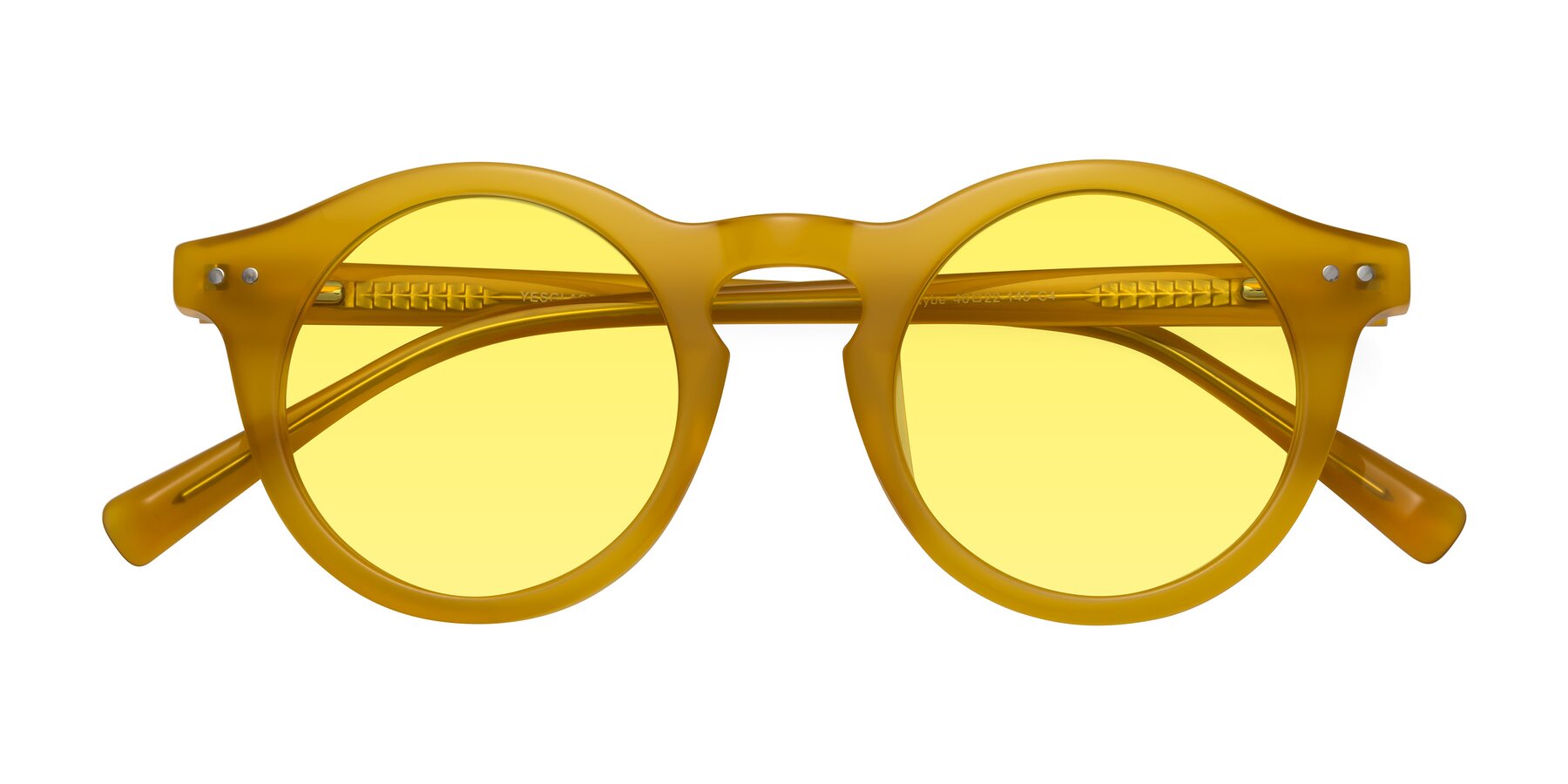 Folded Front of Baybe in Honey with Medium Yellow Tinted Lenses