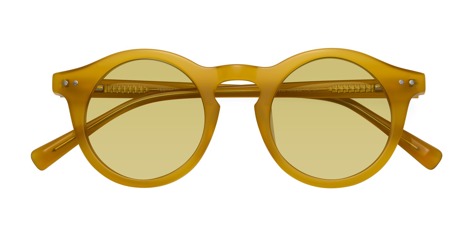 Folded Front of Baybe in Honey with Medium Champagne Tinted Lenses