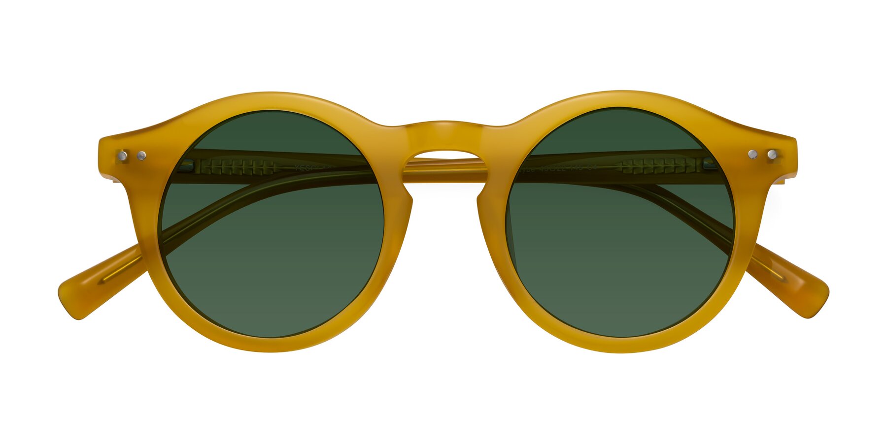 Folded Front of Baybe in Honey with Green Tinted Lenses