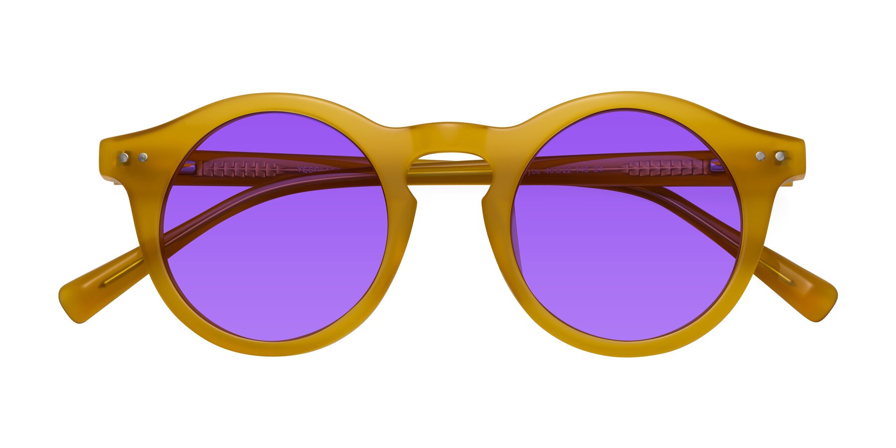 Folded Front of Baybe in Honey with Purple Tinted Lenses