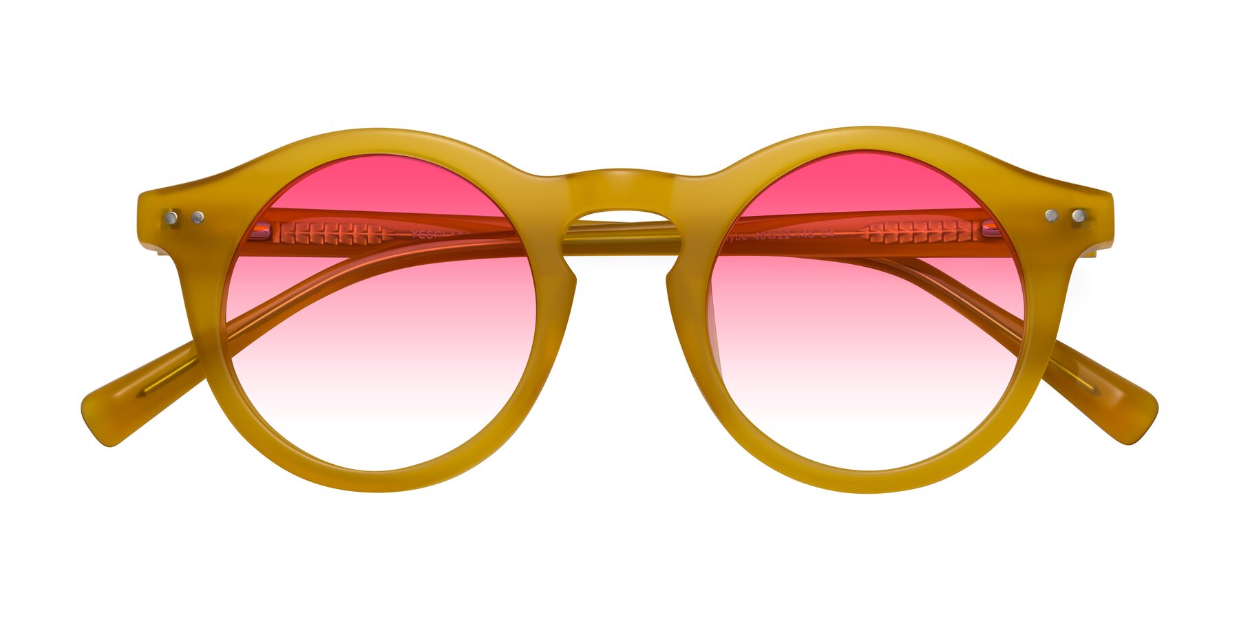 Folded Front of Baybe in Honey with Pink Gradient Lenses