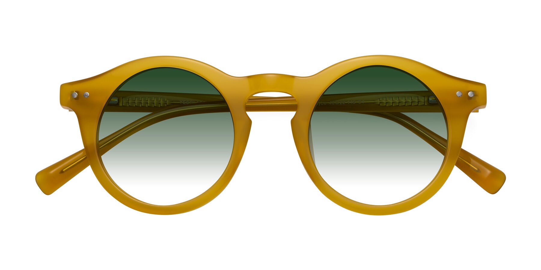 Folded Front of Baybe in Honey with Green Gradient Lenses