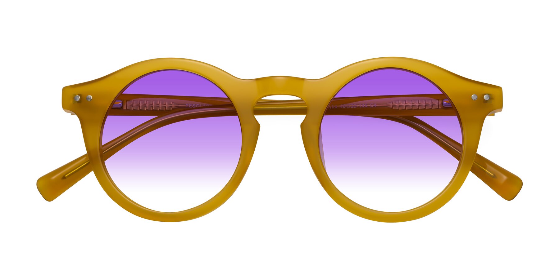 Folded Front of Baybe in Honey with Purple Gradient Lenses