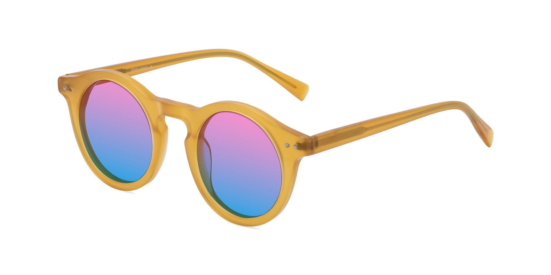 Angle of Baybe in Honey with Pink / Blue Gradient Lenses