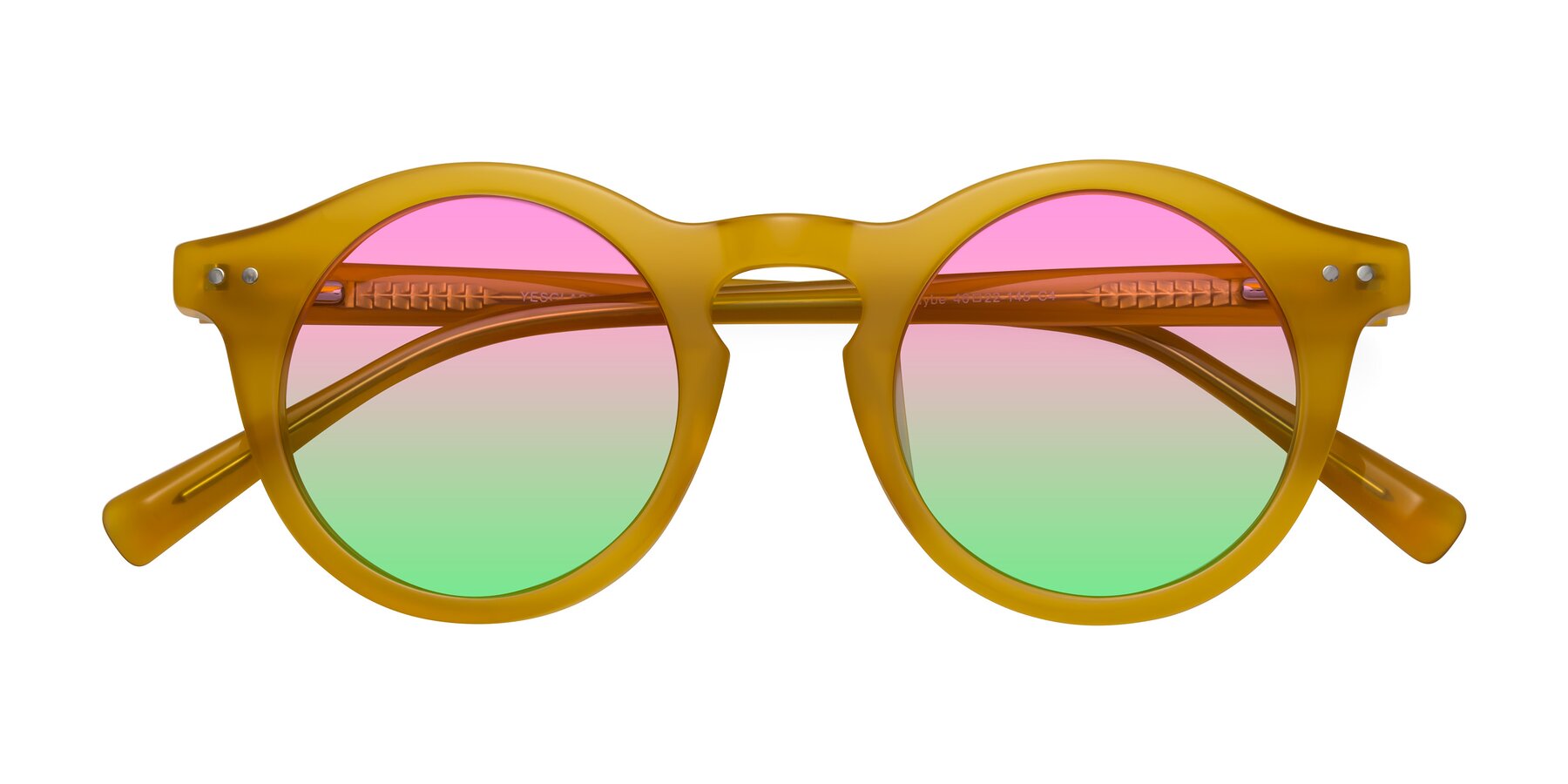 Folded Front of Baybe in Honey with Pink / Green Gradient Lenses