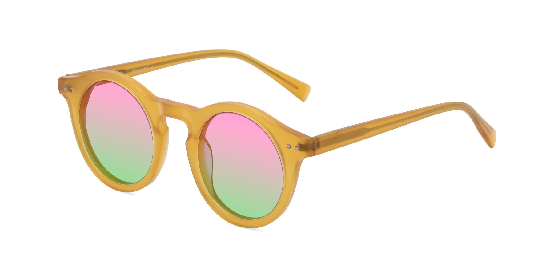 Angle of Baybe in Honey with Pink / Green Gradient Lenses