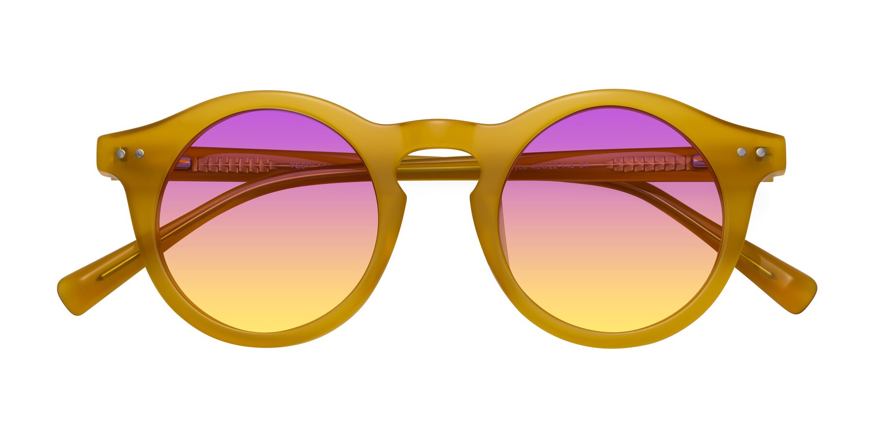 Folded Front of Baybe in Honey with Purple / Yellow Gradient Lenses