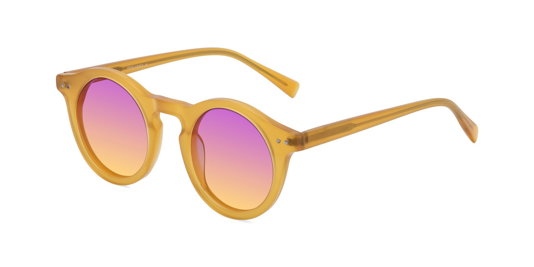 Angle of Baybe in Honey with Purple / Yellow Gradient Lenses