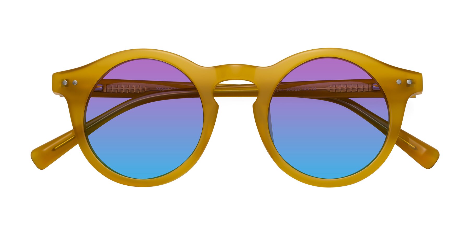 Folded Front of Baybe in Honey with Purple / Blue Gradient Lenses