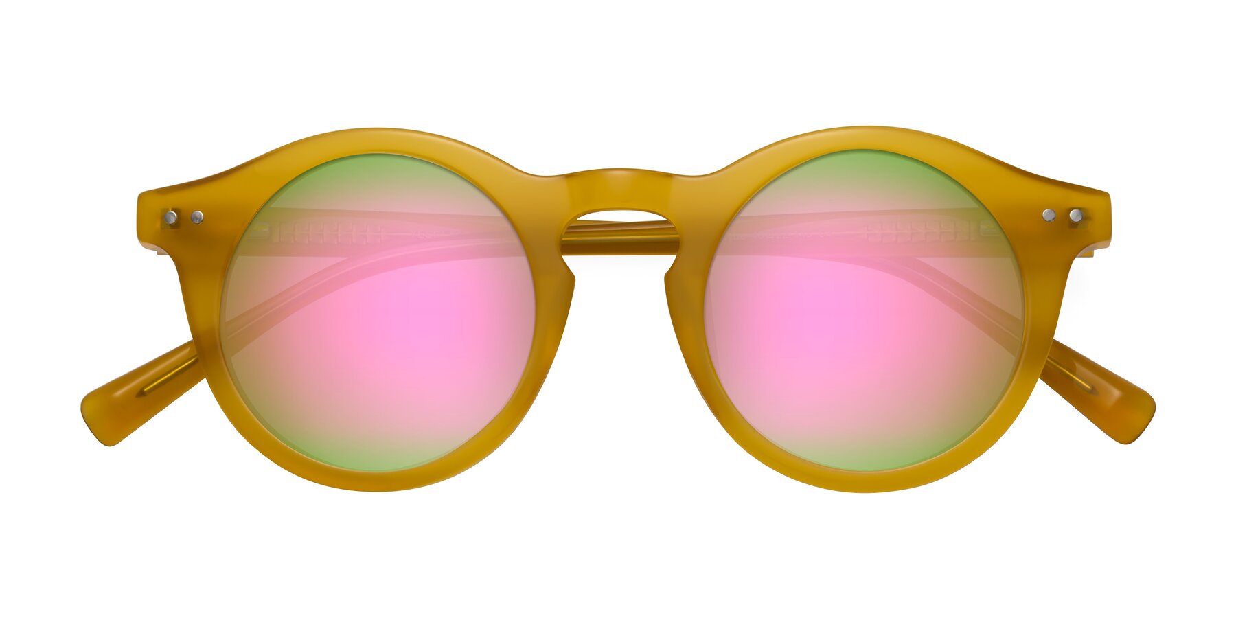 Folded Front of Baybe in Honey with Pink Mirrored Lenses