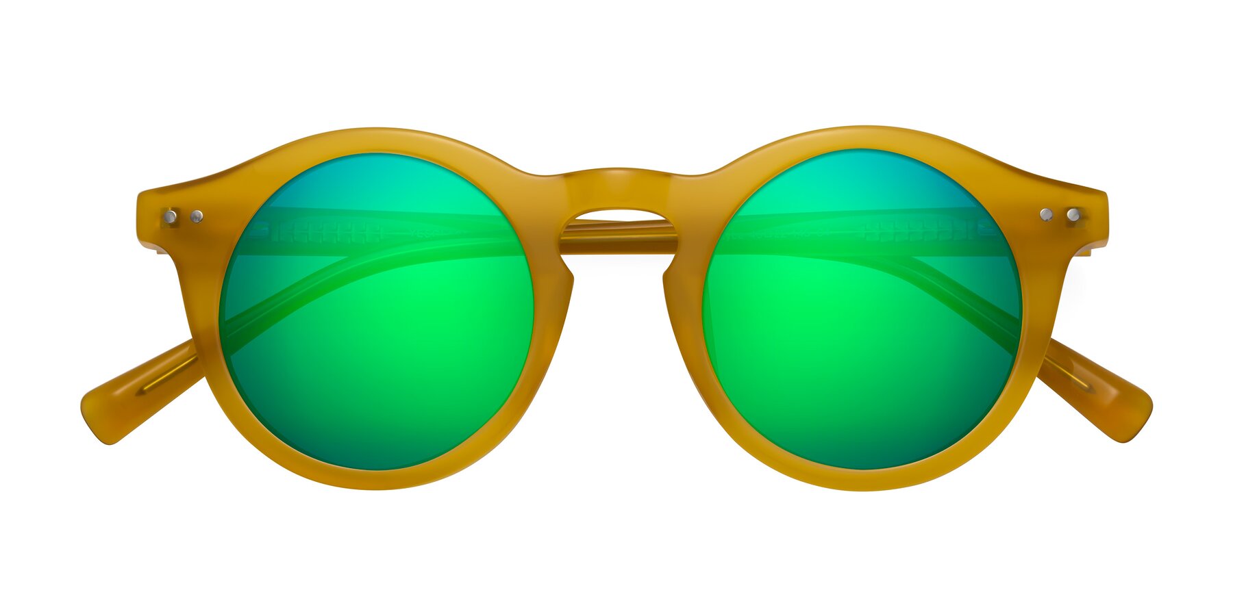 Folded Front of Baybe in Honey with Green Mirrored Lenses