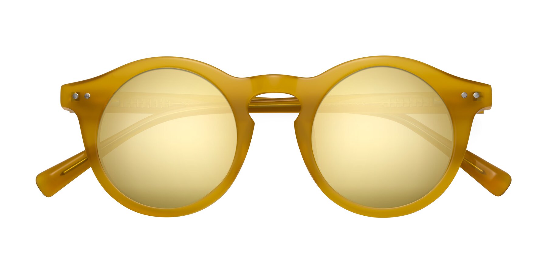 Folded Front of Baybe in Honey with Gold Mirrored Lenses