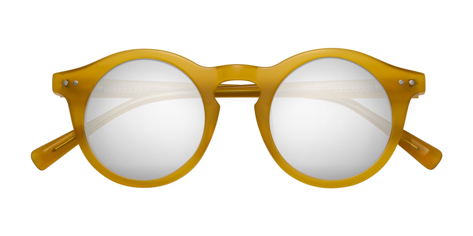 Folded Front of Baybe in Honey with Silver Mirrored Lenses