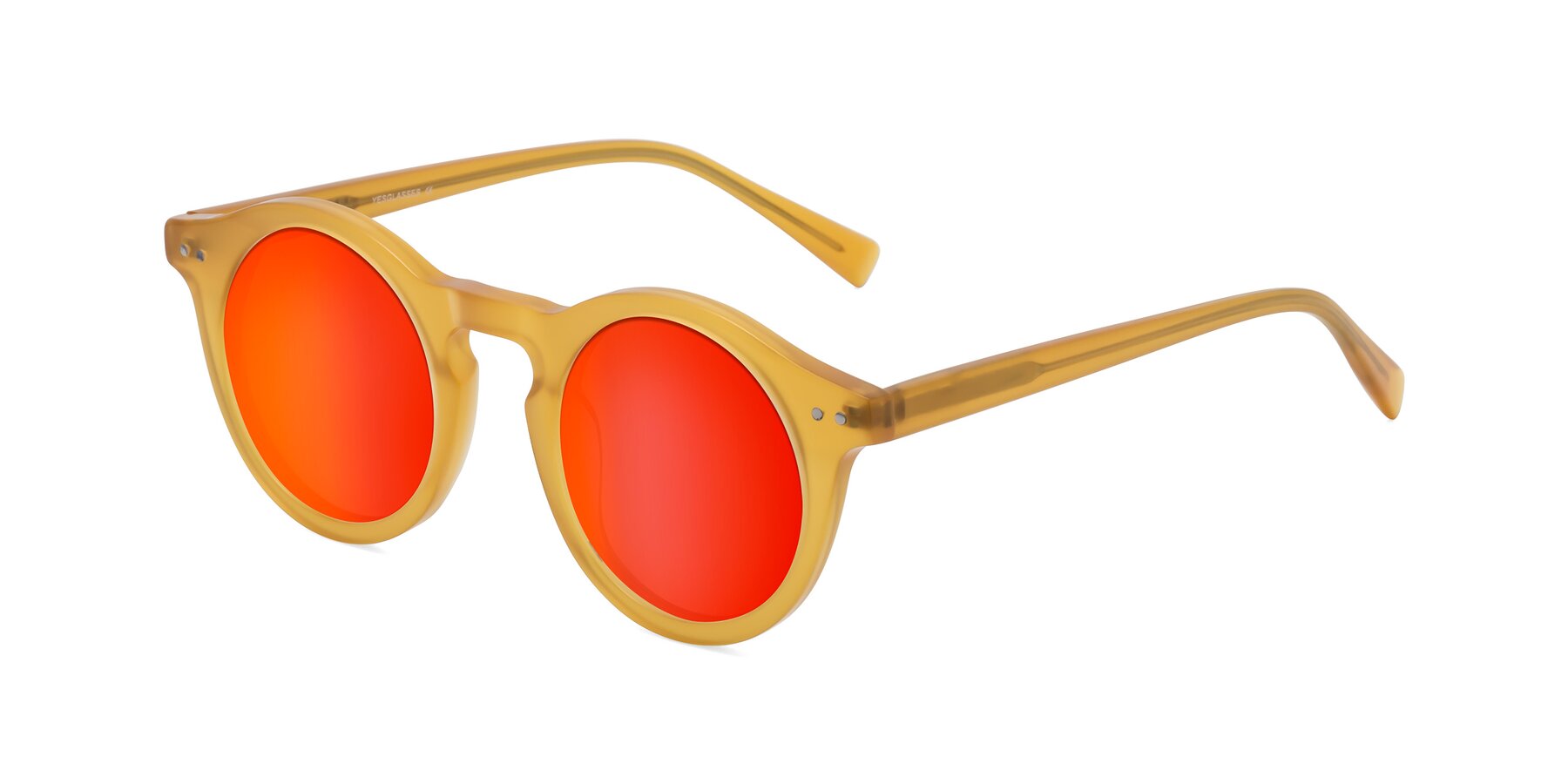 Angle of Baybe in Honey with Red Gold Mirrored Lenses