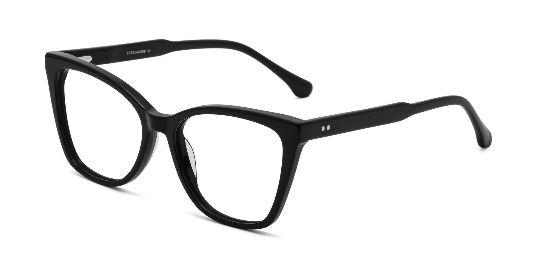 Angle of Cool in Black with Clear Eyeglass Lenses