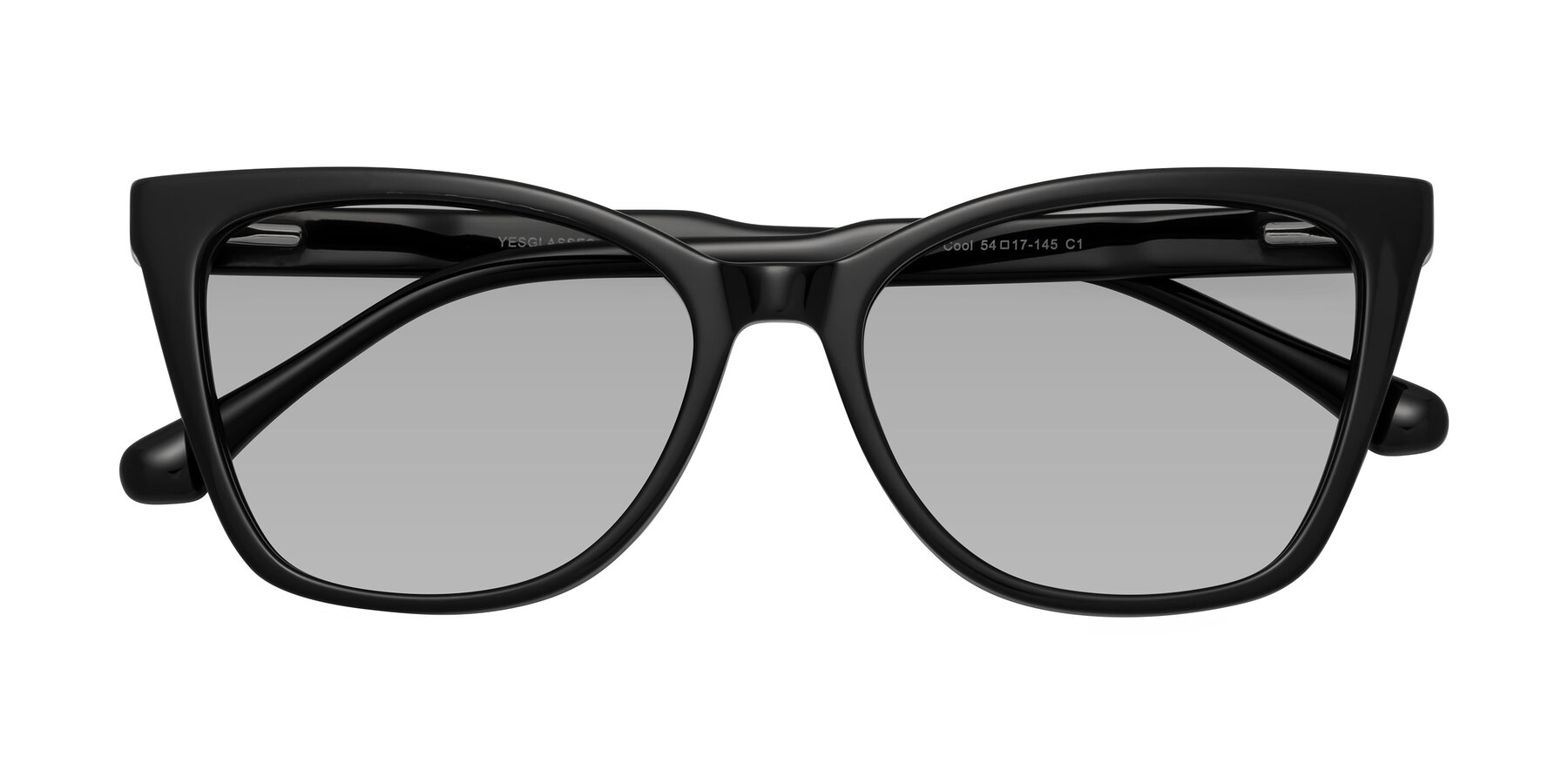 Folded Front of Cool in Black with Light Gray Tinted Lenses