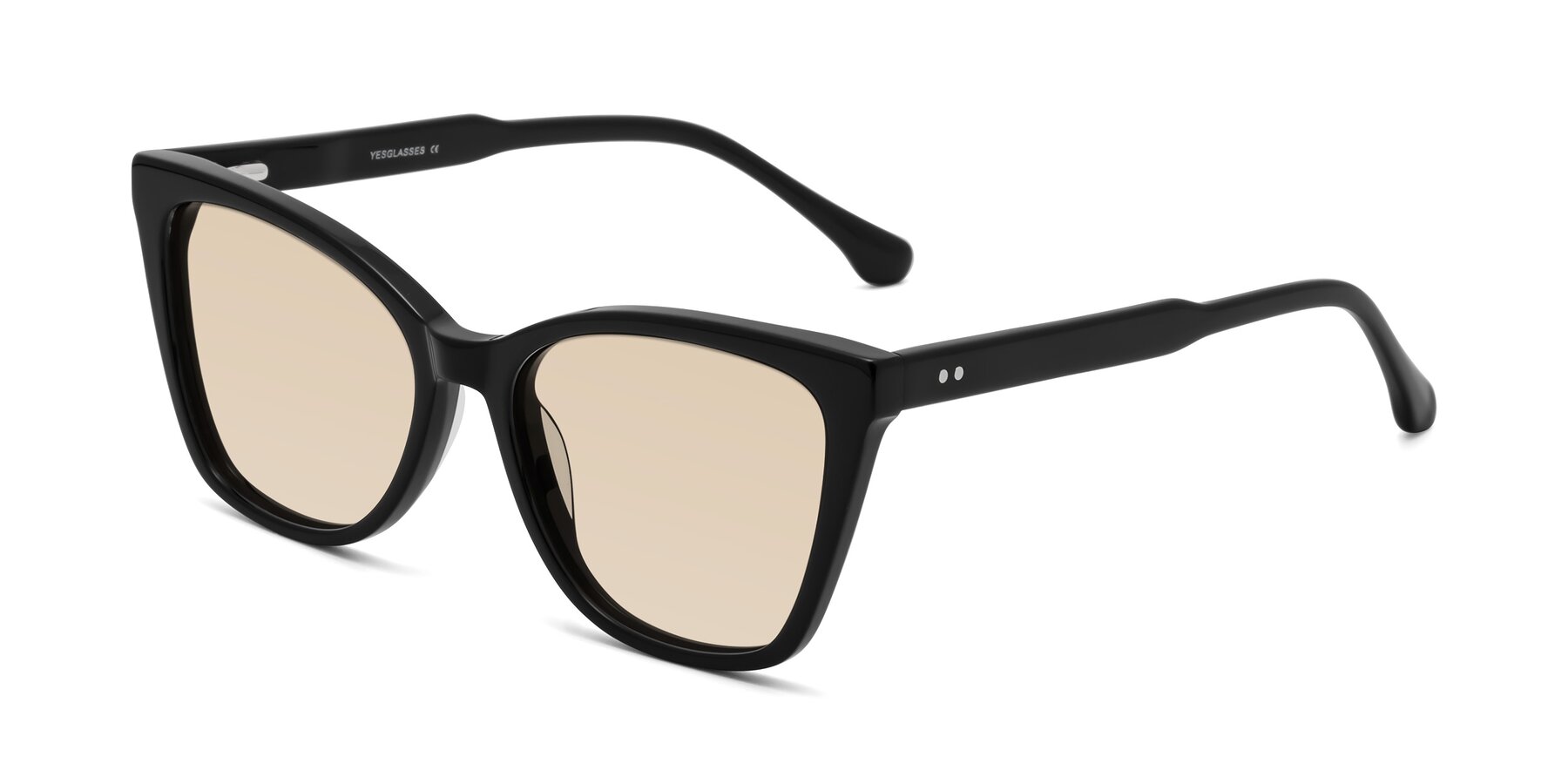 Angle of Cool in Black with Light Brown Tinted Lenses