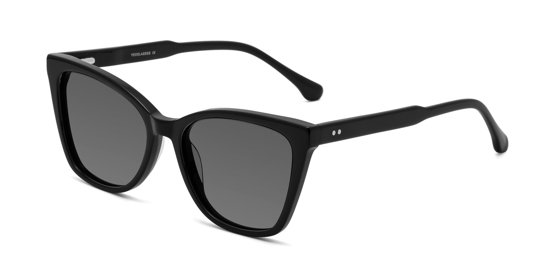 Angle of Cool in Black with Medium Gray Tinted Lenses