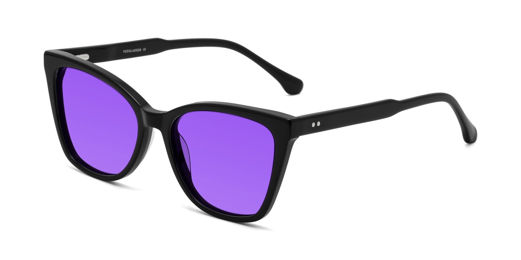 Angle of Cool in Black with Purple Tinted Lenses