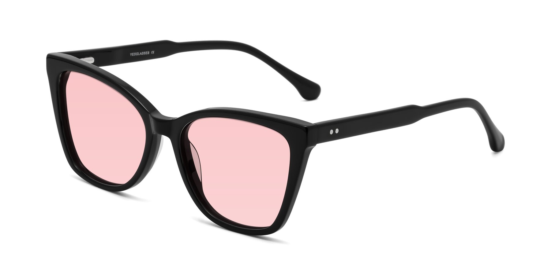 Angle of Cool in Black with Light Garnet Tinted Lenses