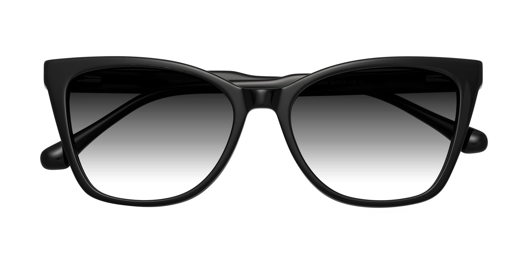 Folded Front of Cool in Black with Gray Gradient Lenses