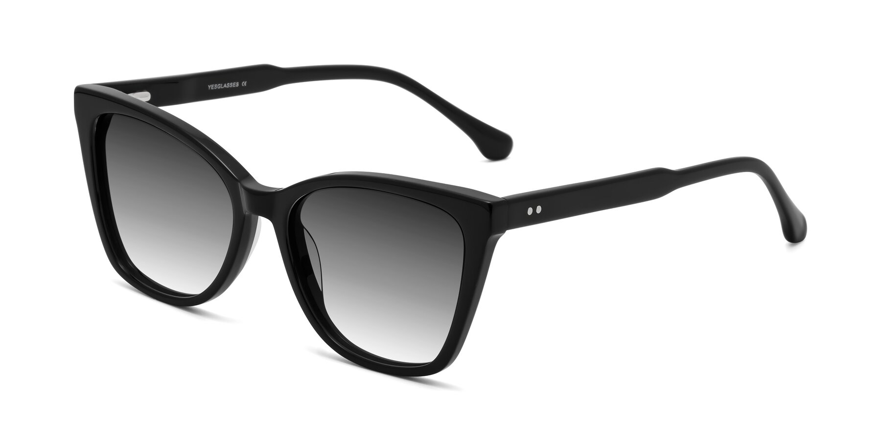 Angle of Cool in Black with Gray Gradient Lenses