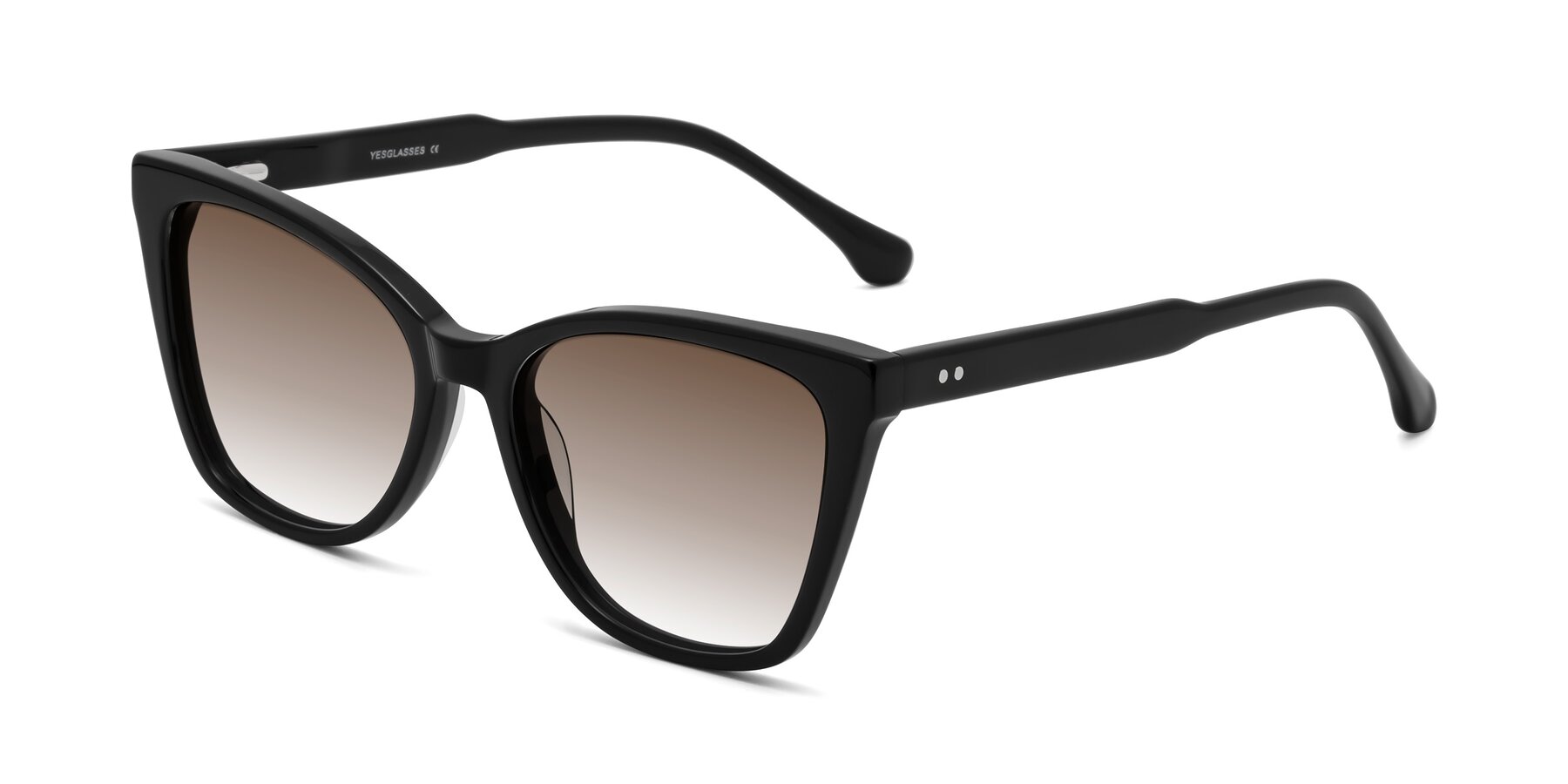 Angle of Cool in Black with Brown Gradient Lenses