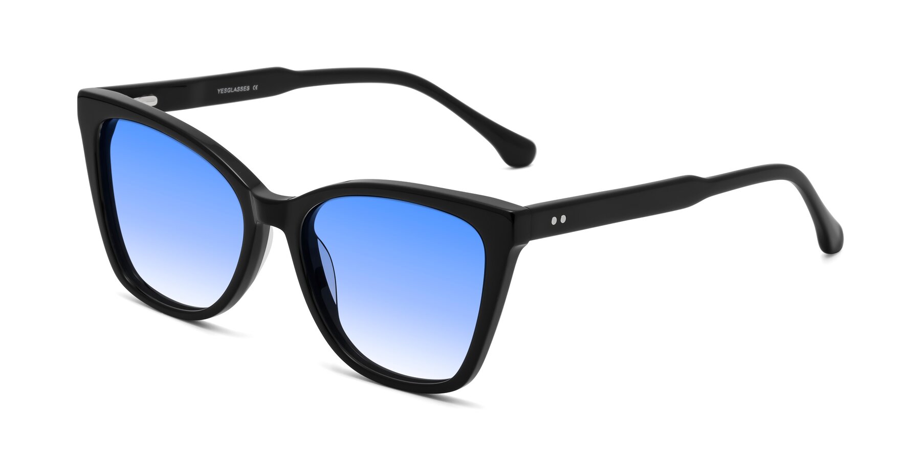 Angle of Cool in Black with Blue Gradient Lenses