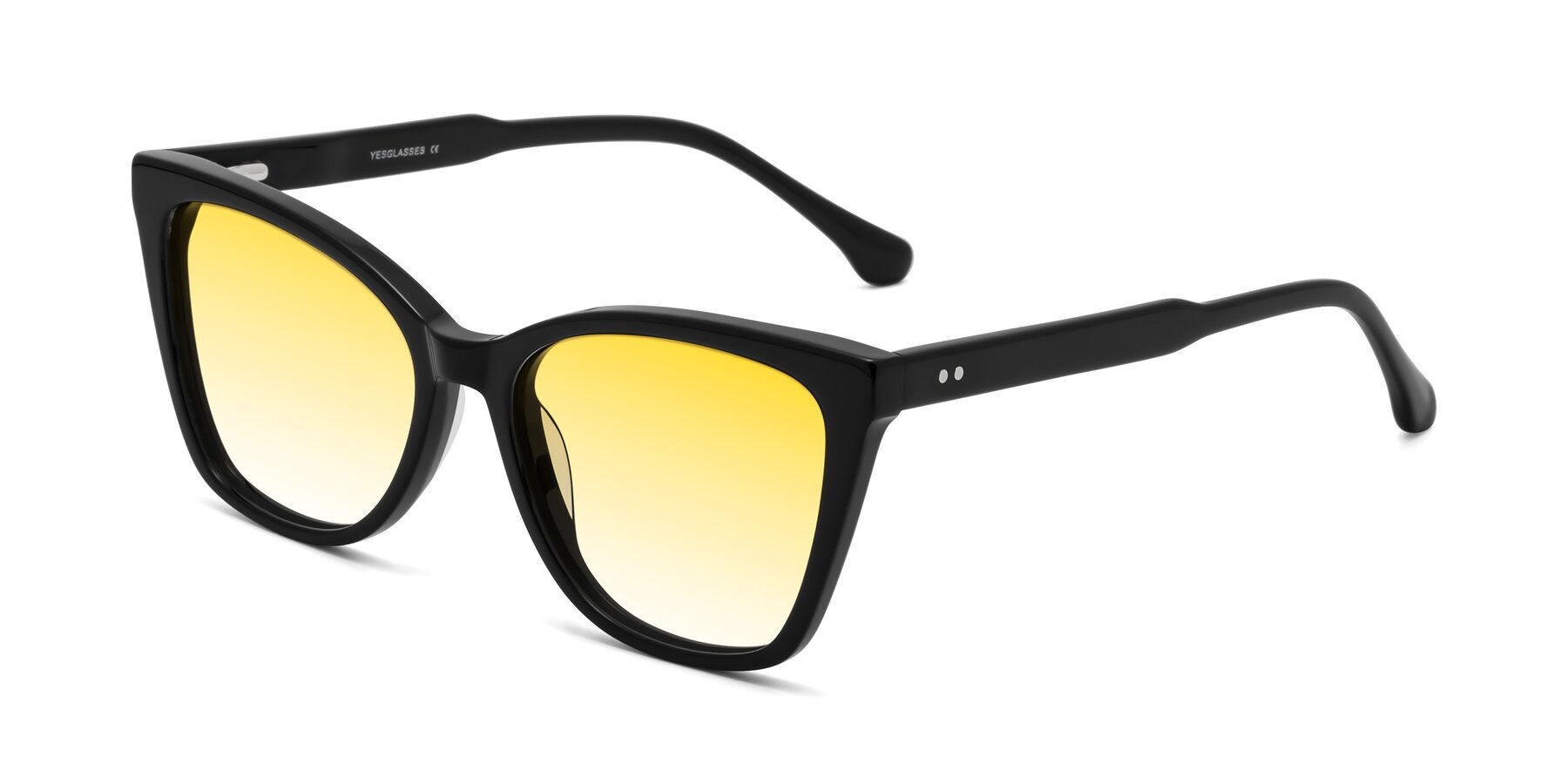 Angle of Cool in Black with Yellow Gradient Lenses