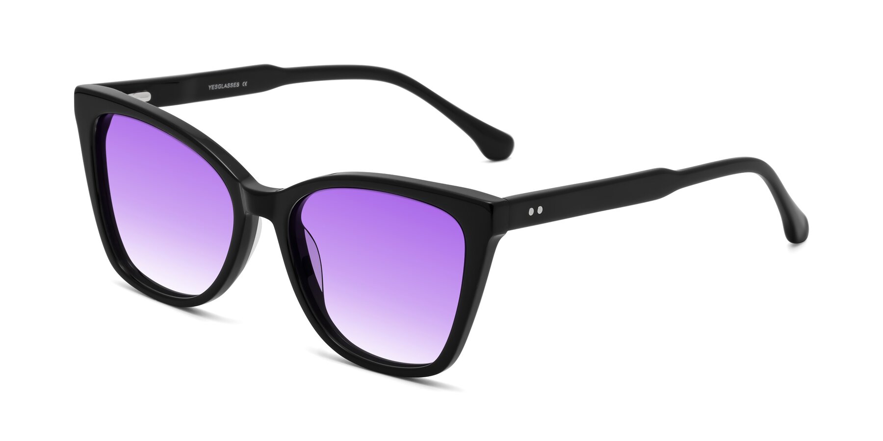 Angle of Cool in Black with Purple Gradient Lenses