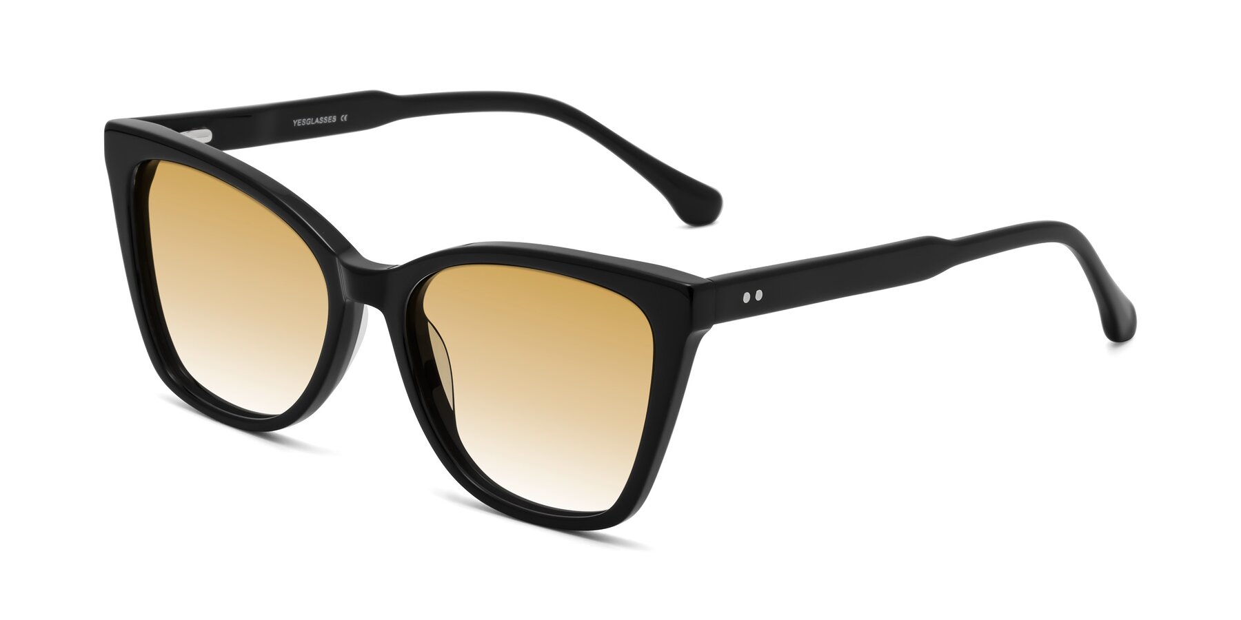 Angle of Cool in Black with Champagne Gradient Lenses