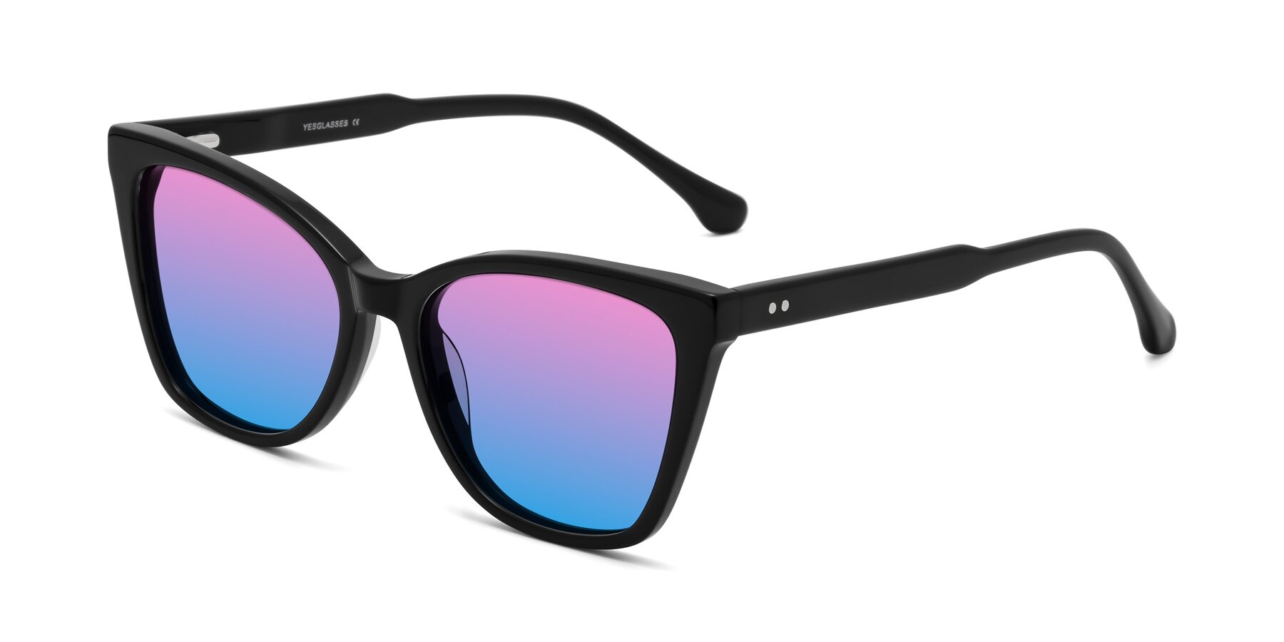 Angle of Cool in Black with Pink / Blue Gradient Lenses