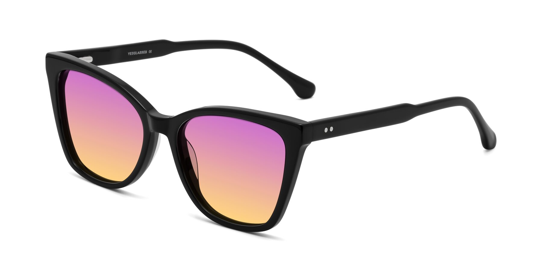 Angle of Cool in Black with Purple / Yellow Gradient Lenses